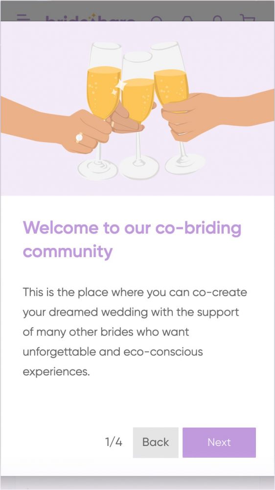 3 copas de champagne brindando y texto de bienvenida a comunidad co-briding