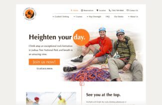 Portada de sitio web para The Climbing Life Guides