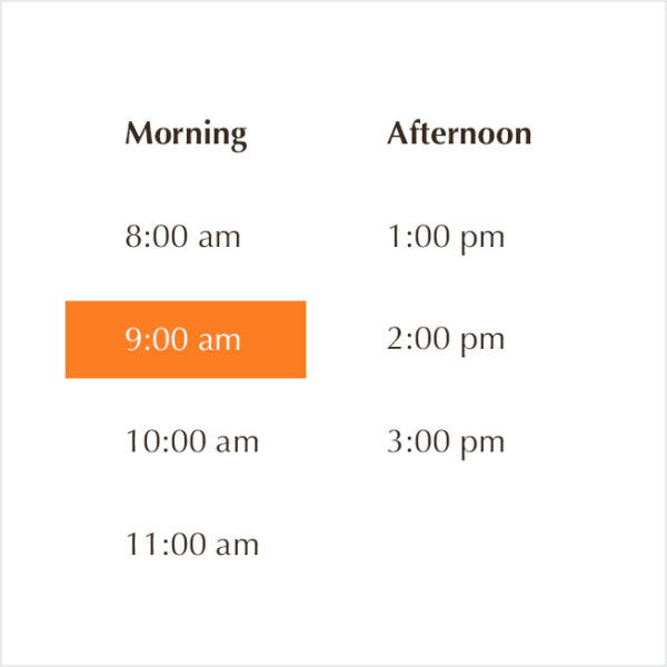Escoja su horario para su reservación con The Climbing Life Guides